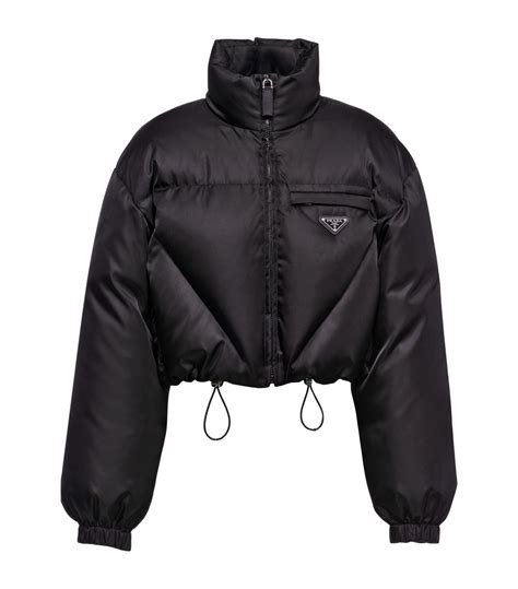 prada white nylon jacket|prada black cropped puffer jacket.